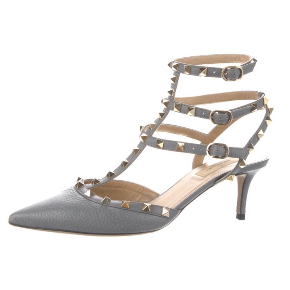 Valentino Garavani Grey Gray Rockstud Heels Shoes